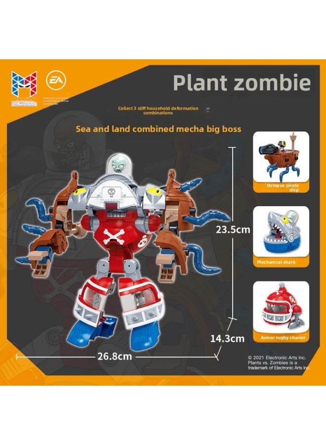 Genuine Plants Vs. Zombies Sea And Land Fit Deformation Assembled Hand-made Animation Model Mecha Set Children's Toys-Color:2607 - Image 3